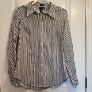 Venezia Jeans Gray and White striped dress shirt